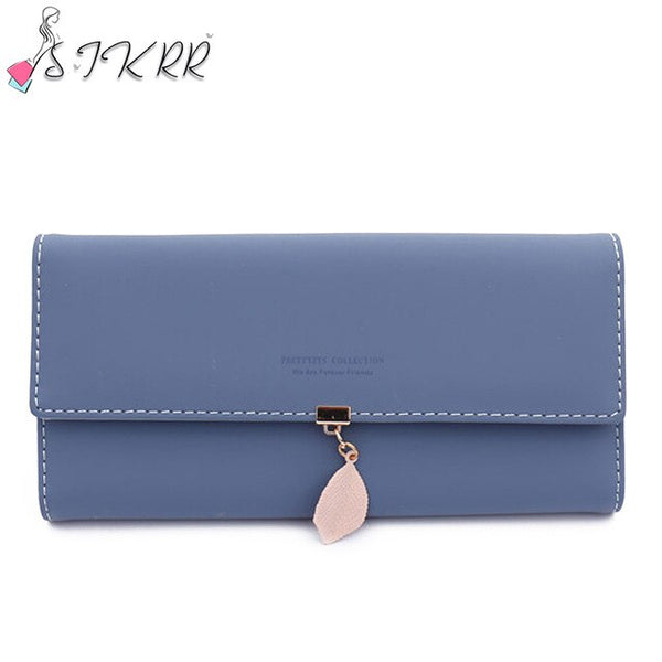 S.IKRR Leather Women Wallets Coin Pocket Hasp Card Holder Money Bags Casual Long Ladies Clutch Phone Wallet Women Purse 2020
