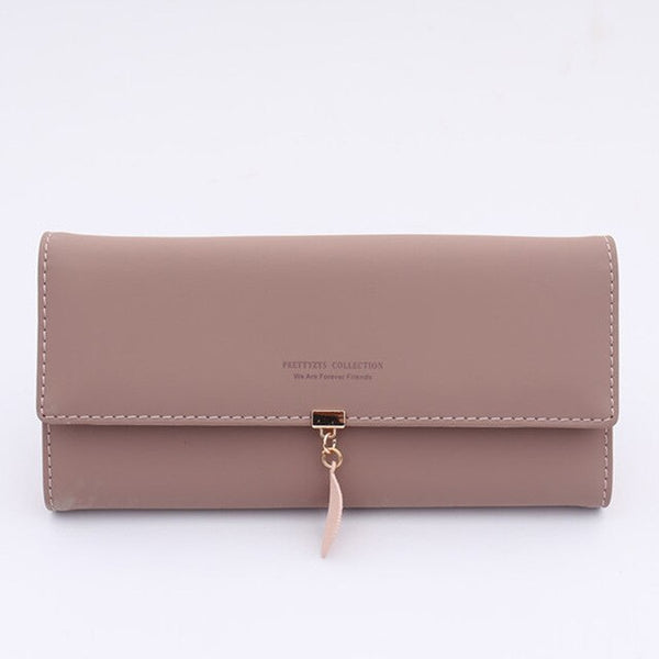 S.IKRR Leather Women Wallets Coin Pocket Hasp Card Holder Money Bags Casual Long Ladies Clutch Phone Wallet Women Purse 2020