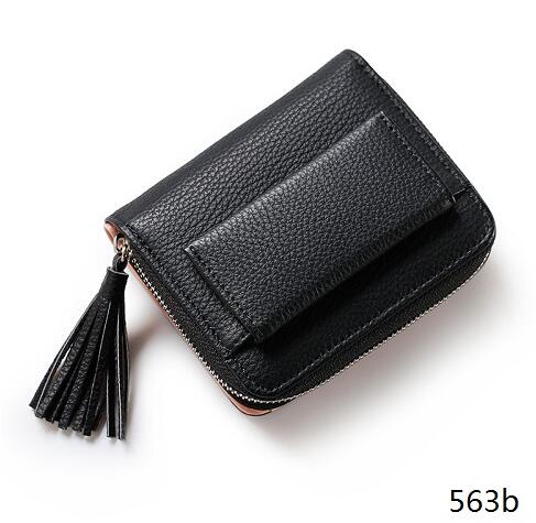 Women Short Tassel Women Wallets Multifunction Female Mini Card Holder Purses Ladies Zipper Coin Purse Women Casual Wallet